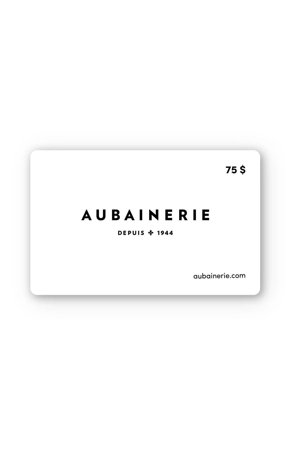 Carte-cadeau 75$ - Valide en magasin seulement && BLANC
