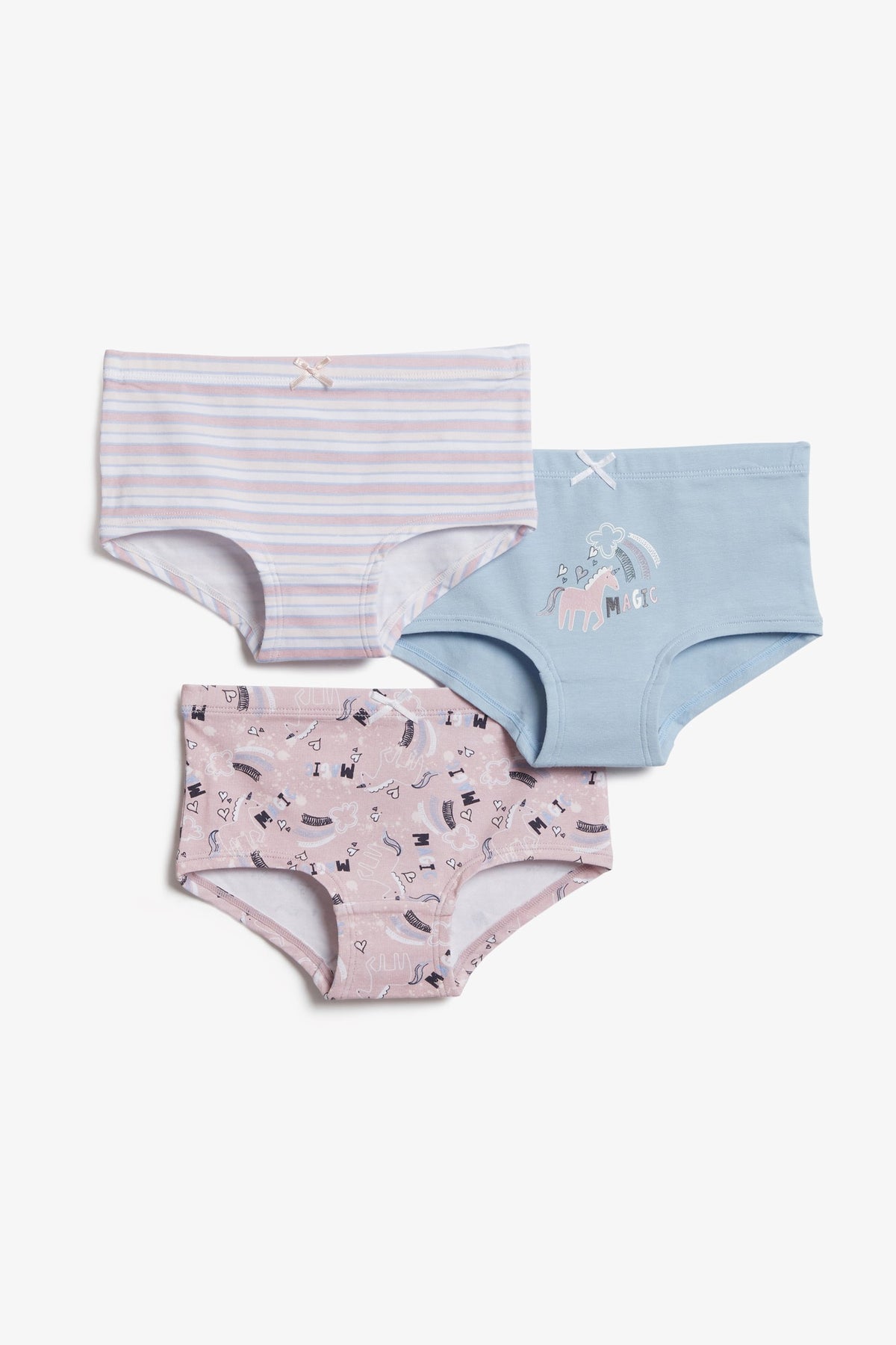 Lot de 3 culottes en coton - Enfant fille && BRISE BLEUE
