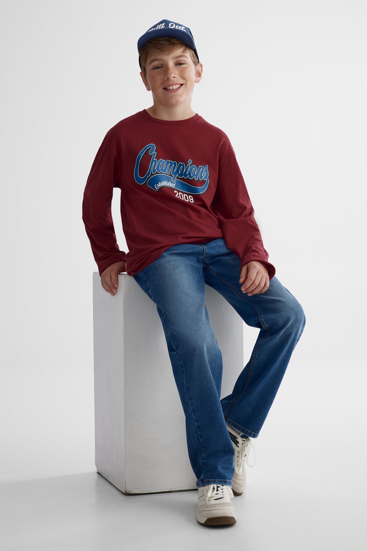 Jeans coupe droite - Ado garçon && BLEU MOYEN