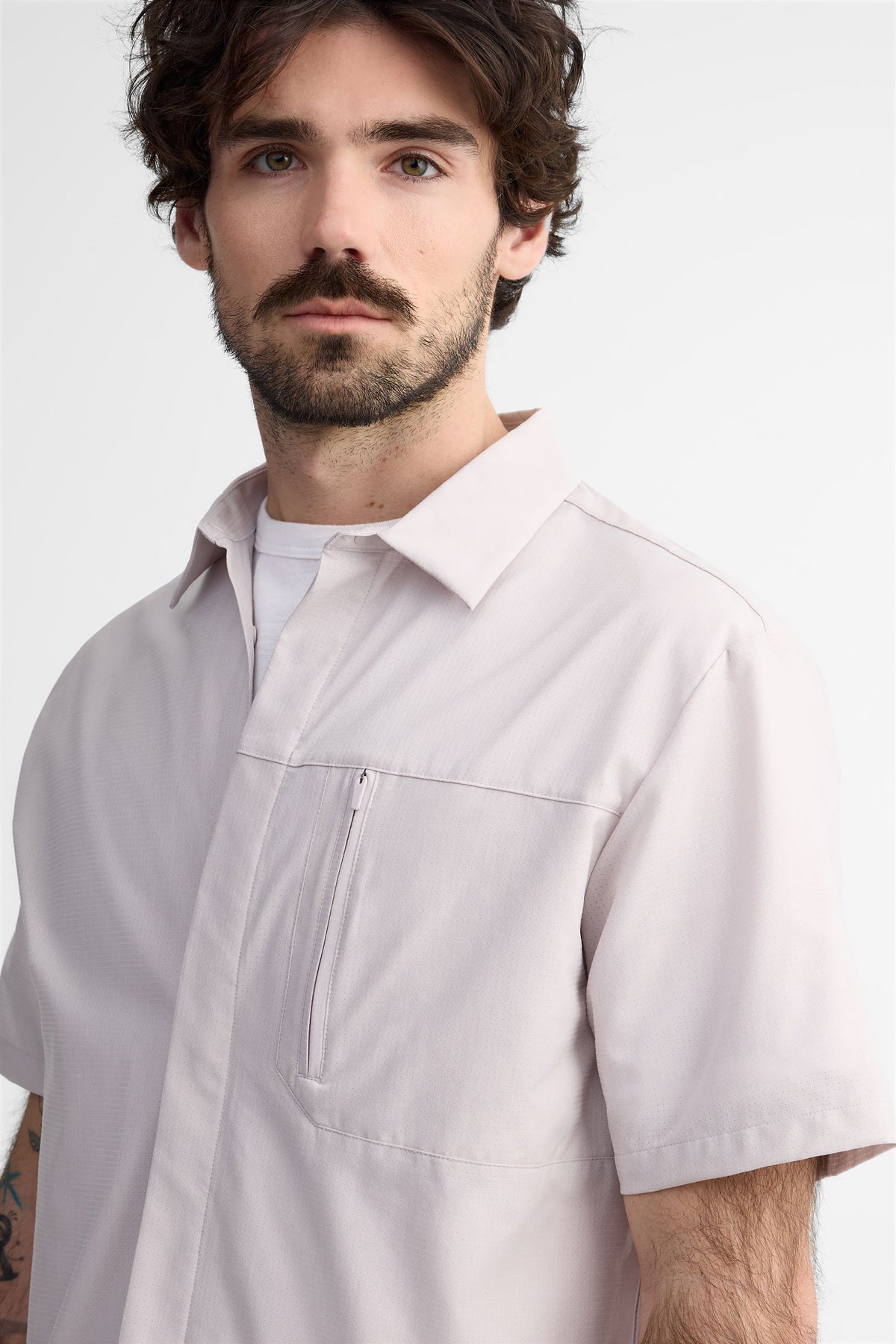Chemise manches courtes en ripstop - Homme && LILAS