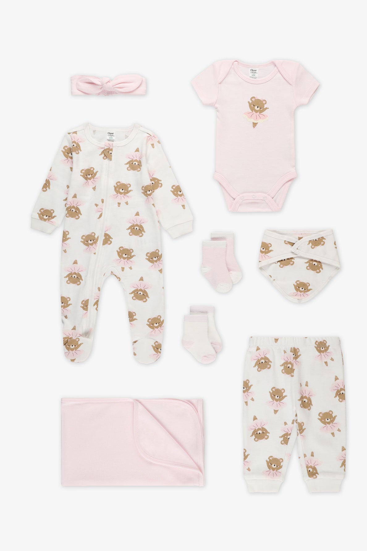 Coffret 8 morceaux pour photos de naissance - Bébé fille && BLANC CASSÉ/MULTI