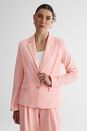Veston semi-ajusté à 2 boutons crêpe - Femme && ROSE