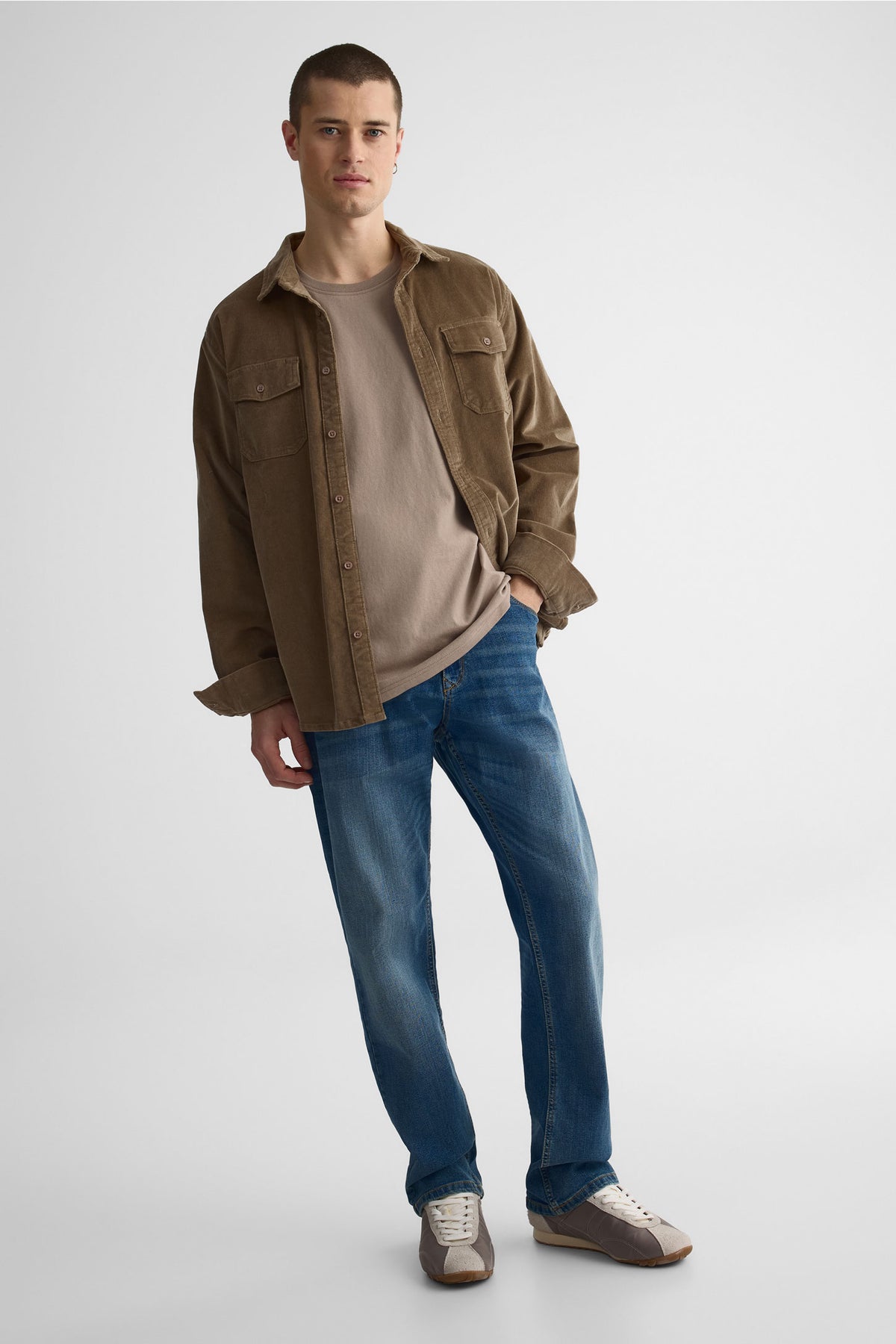 Chandail manches courtes 3/25$ - Homme && TAUPE