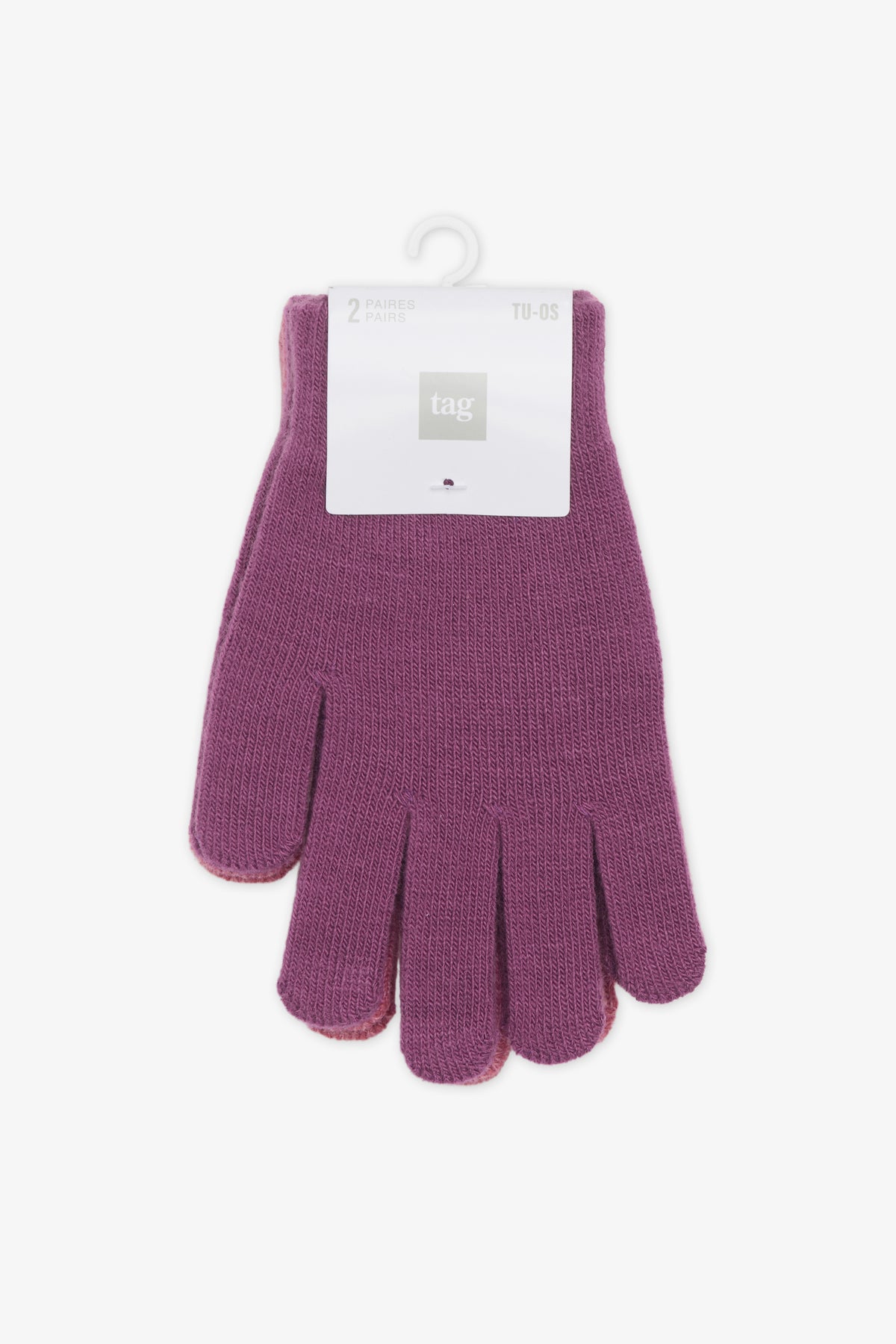 Emballage double de gants tricotés - Ado fille && RAISIN